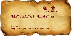 Mátyási Miléna névjegykártya